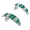 Turquoise Opal Genuine Sterling Silver Post Hoop Earrings RX66102