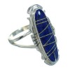 Authentic Sterling Silver Southwest Lapis Inlay Ring Size 5-1/2 YX66938