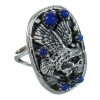 Lapis Sterling Silver Southwestern Eagle Ring Size 5-3/4 YX81570