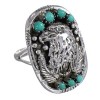 Sterling Silver Turquoise Eagle Ring Size 5-1/4 RX80354