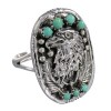 Authentic Sterling Silver And Turquoise Eagle Ring Size 7 RX80417