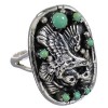 Sterling Silver And Turquoise Eagle Ring Size 4-1/2 RX80593