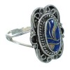 Lapis Opal Southwestern Silver Ring Size 5-1/4 QX83293