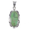 Southwest Authentic Sterling Silver Turquoise Pendant QX78932