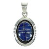 Southwest Sterling Silver And Lapis Inlay Slide Pendant YX68278