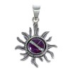 Sun Opal Magenta Turquoise And Sterling Silver Southwest Pendant YX67689