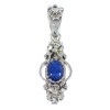 Southwest Lapis And Sterling Silver Flower Pendant YX67247