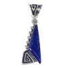 Southwest Lapis And Genuine Sterling Silver Water Wave Pendant YX67251