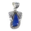 Lapis And Genuine Sterling Silver Southwestern Flower Pendant YX67260