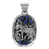 Lapis And Genuine Sterling Silver Southwest Horse Pendant YX67266
