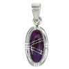 Authentic Sterling Silver And Magenta Turquoise Inlay Southwest Pendant YX67051