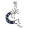 Southwestern Sterling Silver Lapis Opal Kokopelli Pendant YX70310