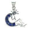 Southwestern Sterling Silver And Lapis Kokopelli Pendant YX67368