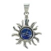 Sterling Silver And Lapis Southwestern Sun Pendant YX67389