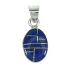 Lapis Inlay And Genuine Sterling Silver Southwest Slide Pendant YX67426