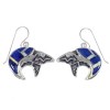 Sterling Silver Opal And Lapis Bear Arrow Hook Dangle Earrings YX67563