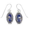 Genuine Sterling Silver Lapis And Opal Hook Dangle Earrings YX67590