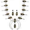 Sterling Silver Multicolor Inlay Southwest Squash Blossom Necklace Set RX94135