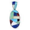 Southwest Jewelry Multicolor Sterling Silver Pendant RX95648