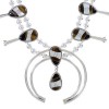 Silver Multicolor Inlay Squash Blossom Necklace Set AX94427