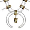 Genuine Sterling Silver Multicolor Squash Blossom Necklace Set AX94457