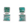 Turquoise Authentic Sterling Silver Post Dangle Earrings AX95669