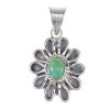 Authentic Sterling Silver And Turquoise Flower Pendant RX95280