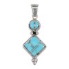 Turquoise Inlay Silver Jewelry Pendant AX96546