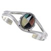 Southwest Genuine Sterling Silver Multicolor Cuff Bracelet RX95931