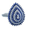 Blue White Cubic Zirconia Sterling Silver Ring Size 7-3/4 AS54988