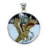Multicolor And Genuine Sterling Silver Eagle Pendant EX29690