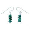 Navajo Sterling Silver Turquoise Bead Hook Dangle Earrings RX108656