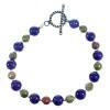 Sterling Silver Amethyst And Unakite Bead Bracelet SX114891