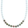 Multicolor And Genuine Sterling Silver Bead Necklace SX115000