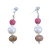 Multicolor Sterling Silver Southwest Bead Post Dangle Earrings RX115045