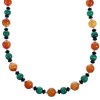 Southwestern Genuine Sterling Silver Multicolor Bead Necklace DX115886