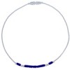 Hand Strung Liquid Silver & Lapis Bead Bracelet Jewelry LS36L 