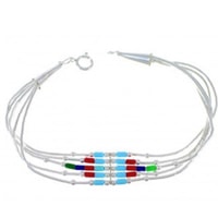 Multicolor Liquid Silver Bracelets