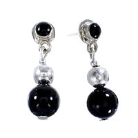 Bead Onyx Earrings