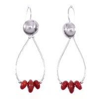 Coral Liquid Silver Earrings