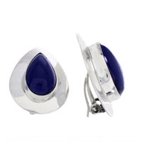 Lapis Clip On Earrings