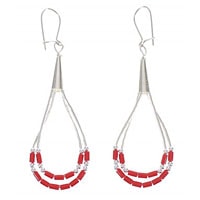 Liquid Silver Coral Earrings