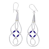 Liquid Silver Lapis Earrings