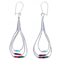 Multicolor Liquid Silver Earrings