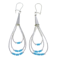 Turquoise Liquid Silver Earrings