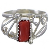 Coral Navajo Rings