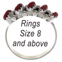 Coral Rings Size 8 and above