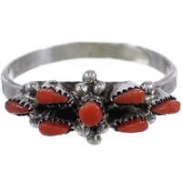 Coral Zuni Rings