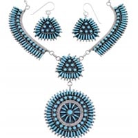 Sterling Silver Needlepoint Jewelry Set